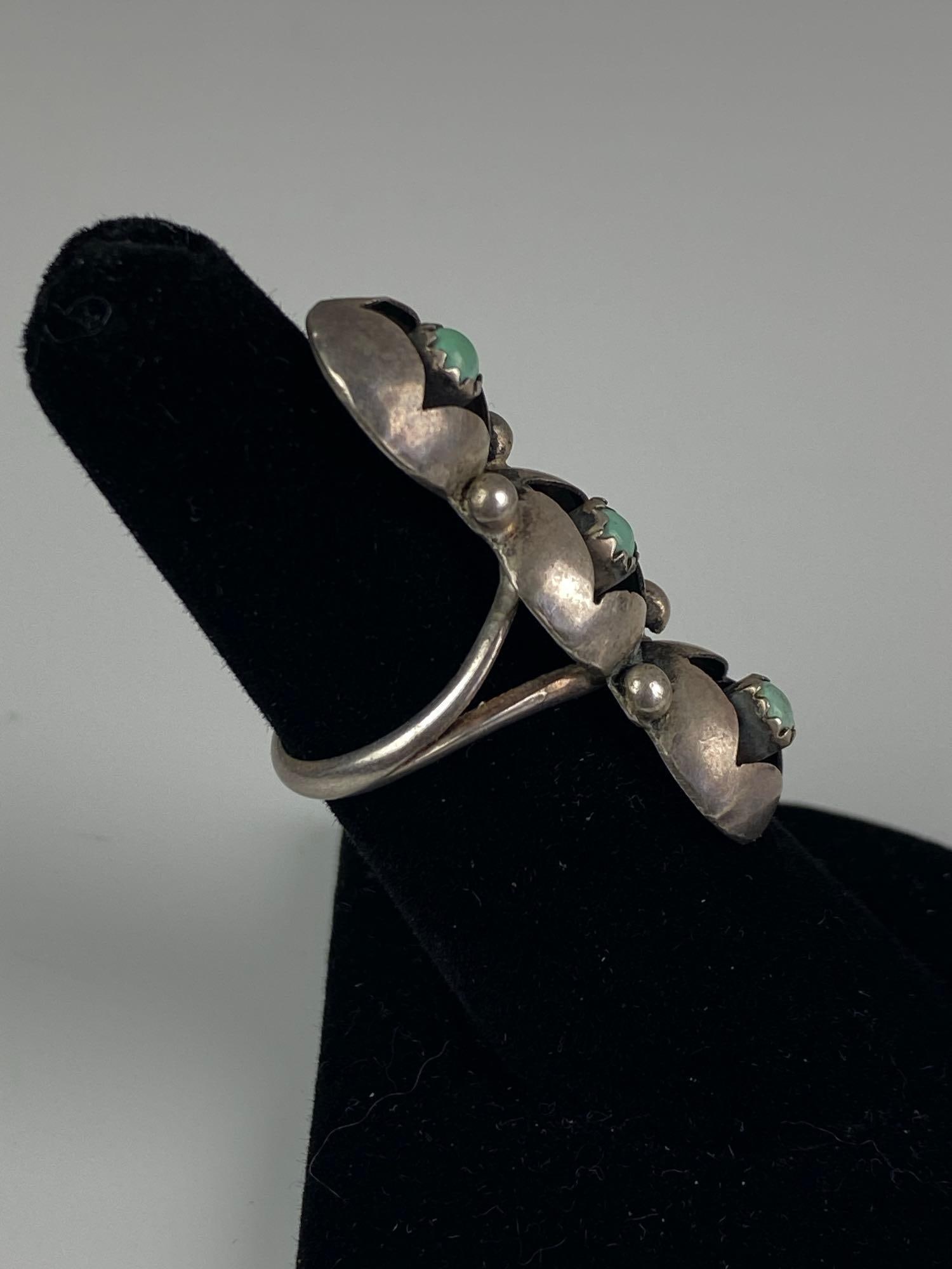 Sterling Silver Turquoise Ring - 4
