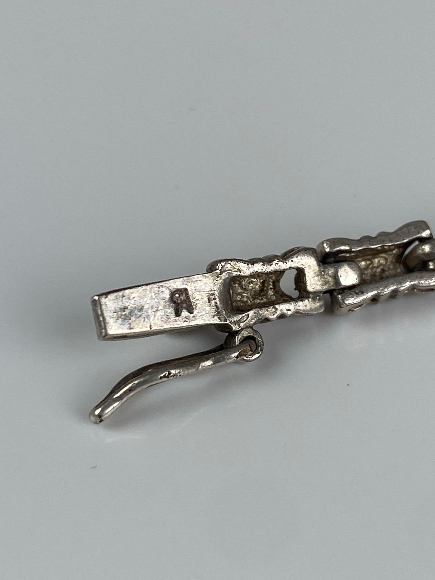 Signed Sterling Silver CZ Bracelet - 3