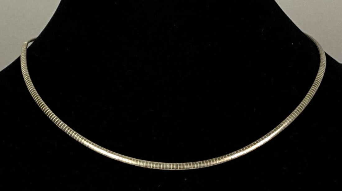 Italian Sterling Silver Flat Snake Chain Necklace: Measures 18” in length