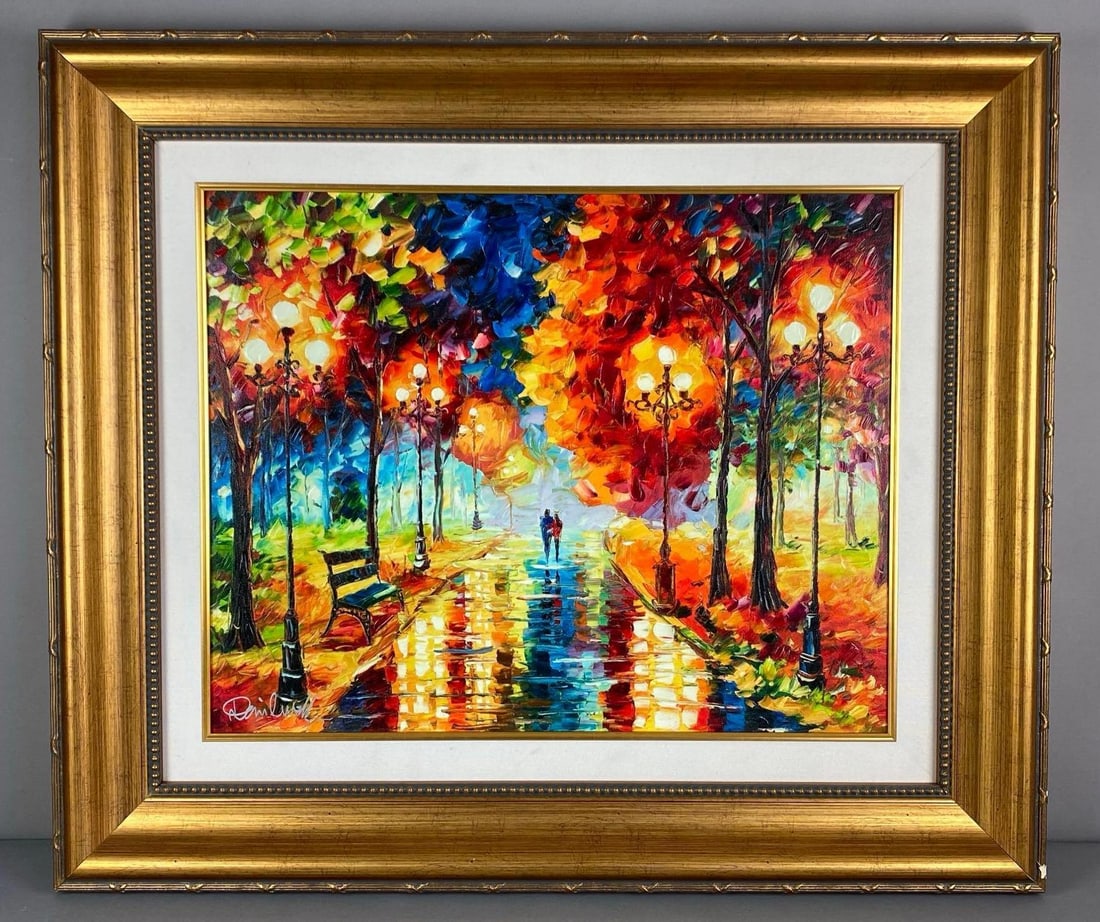 Daniel Wall Signed LE Bright Night Giclee On Canvas: Limited edition No. 117 of 450, Artist signature on bottom left corner, frame measures 30” H x 35” W