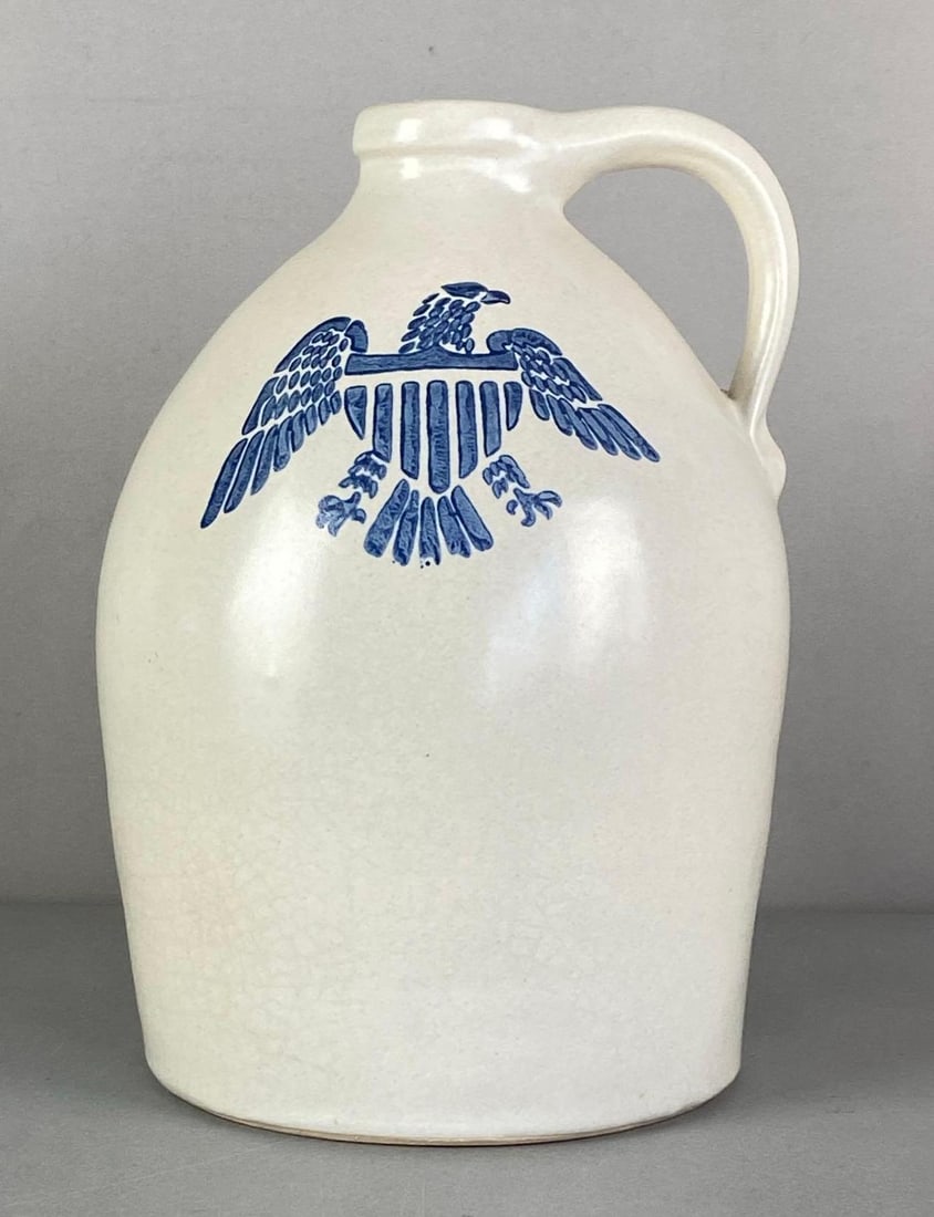 Pfaltzgraff Yorktowne Eagle Stoneware Jug: Marked on base, measures 10” H x 7” W