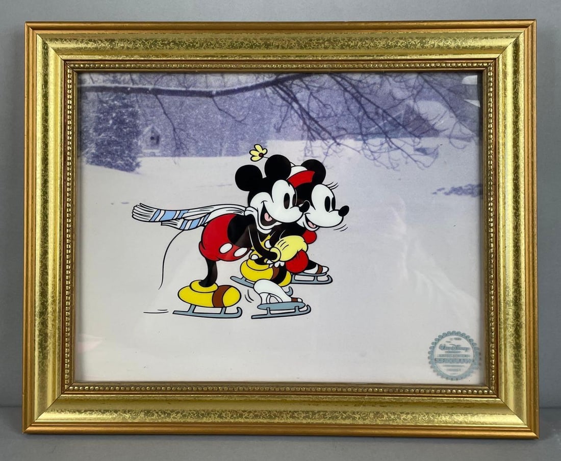 Limited Edition Walt Disney On Ice Serigraph: 1935 Mickey and Minnie Mouse, frame measures 12 1/2" x 15 1/2"