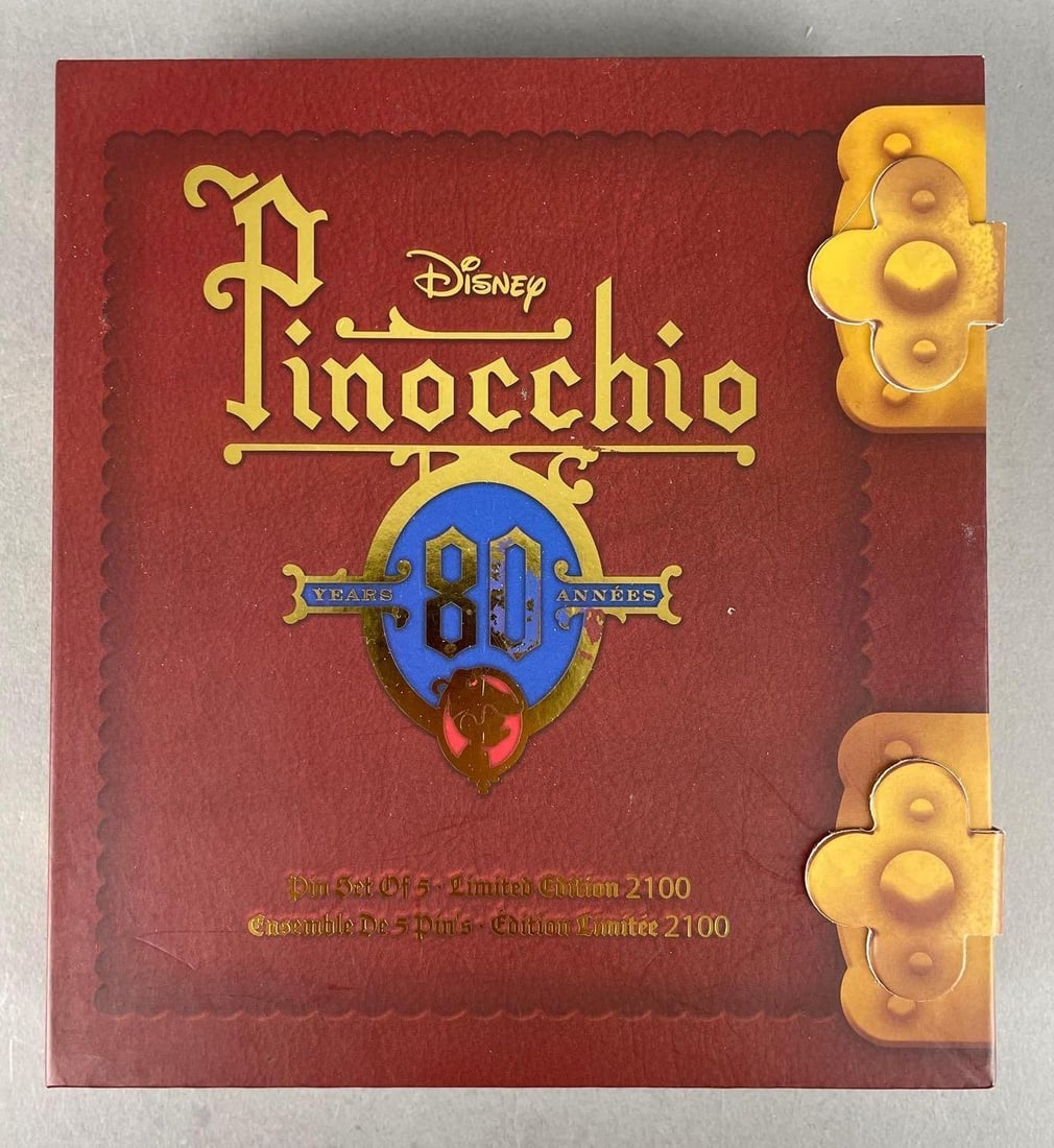 Limited Edition Disney Pinocchio 80 Years Enamel Pin Set: Limited edition of 2100