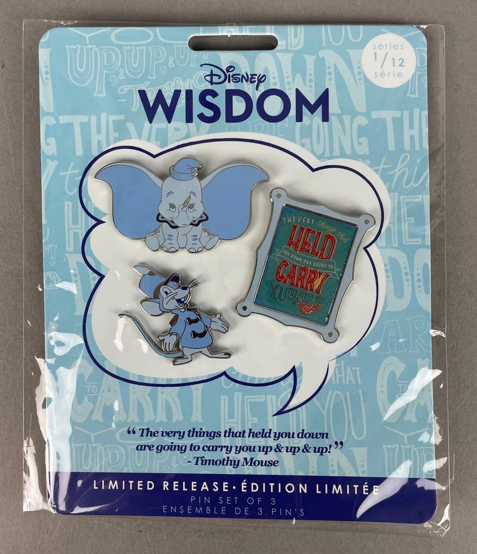 Limited Edition Disney Wisdom Dumbo Enamel Pin Set: Series 1/12, 2019