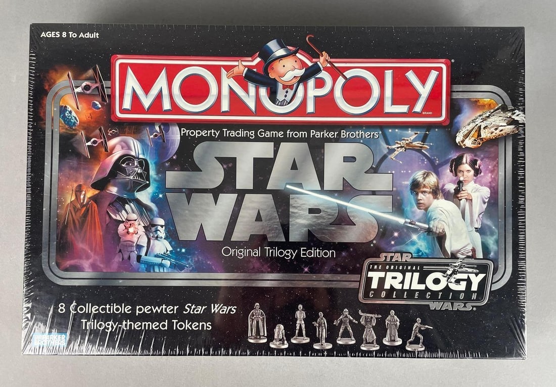 Parker Brothers Star Wars Monopoly Game: Sealed packaging, original trilogy edition