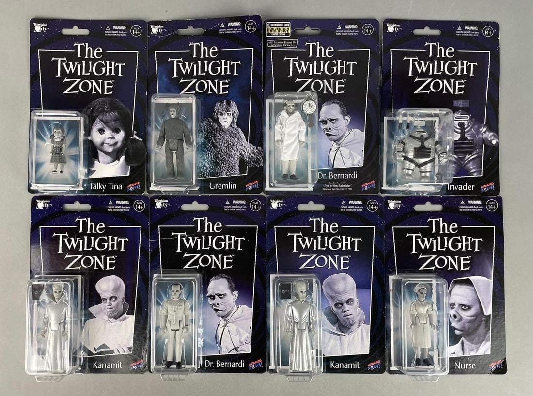 Set of Bif Bang Pow Twilight Zone Action Figures: Television city, original packaging