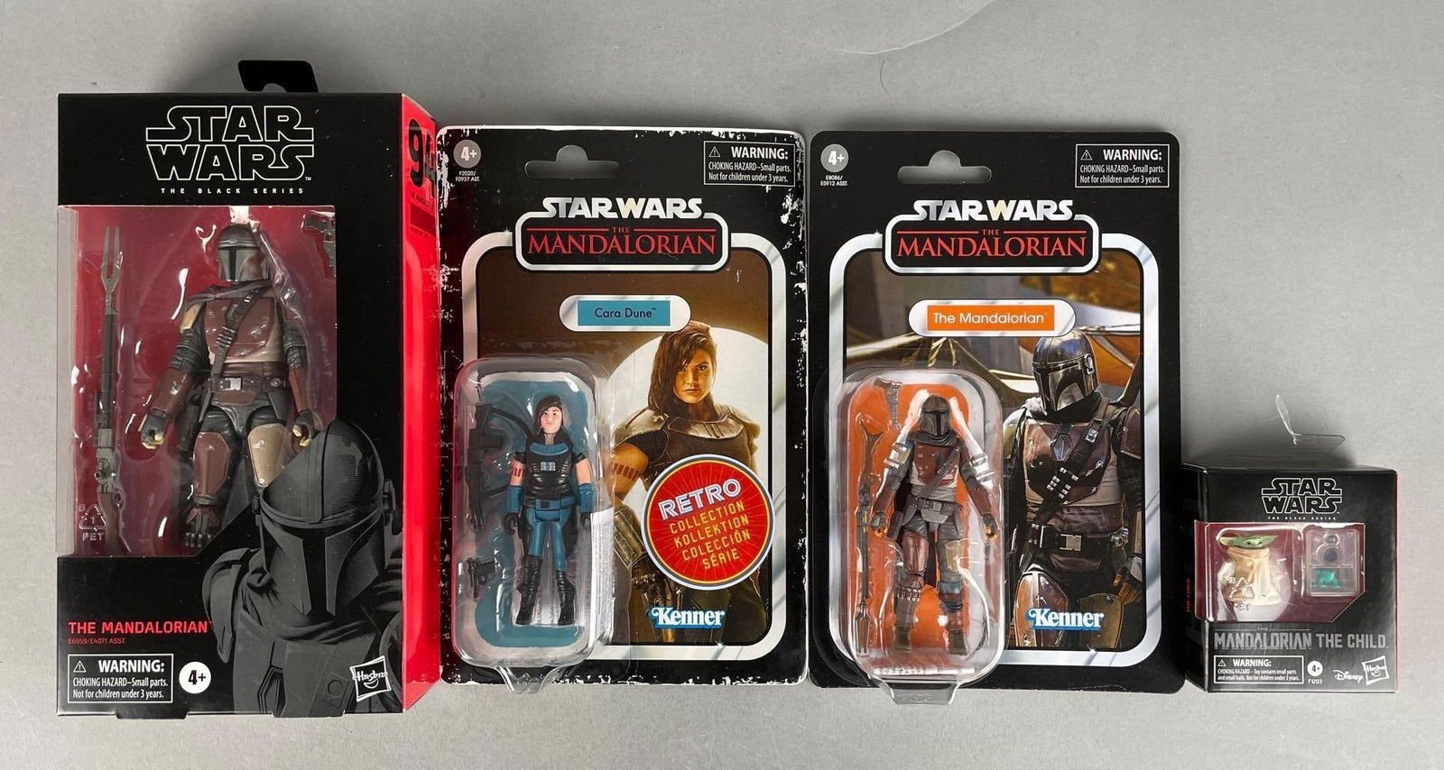 Group of Star Wars The Mandalorian Action Figures: Hasbro, Kenner, Disney