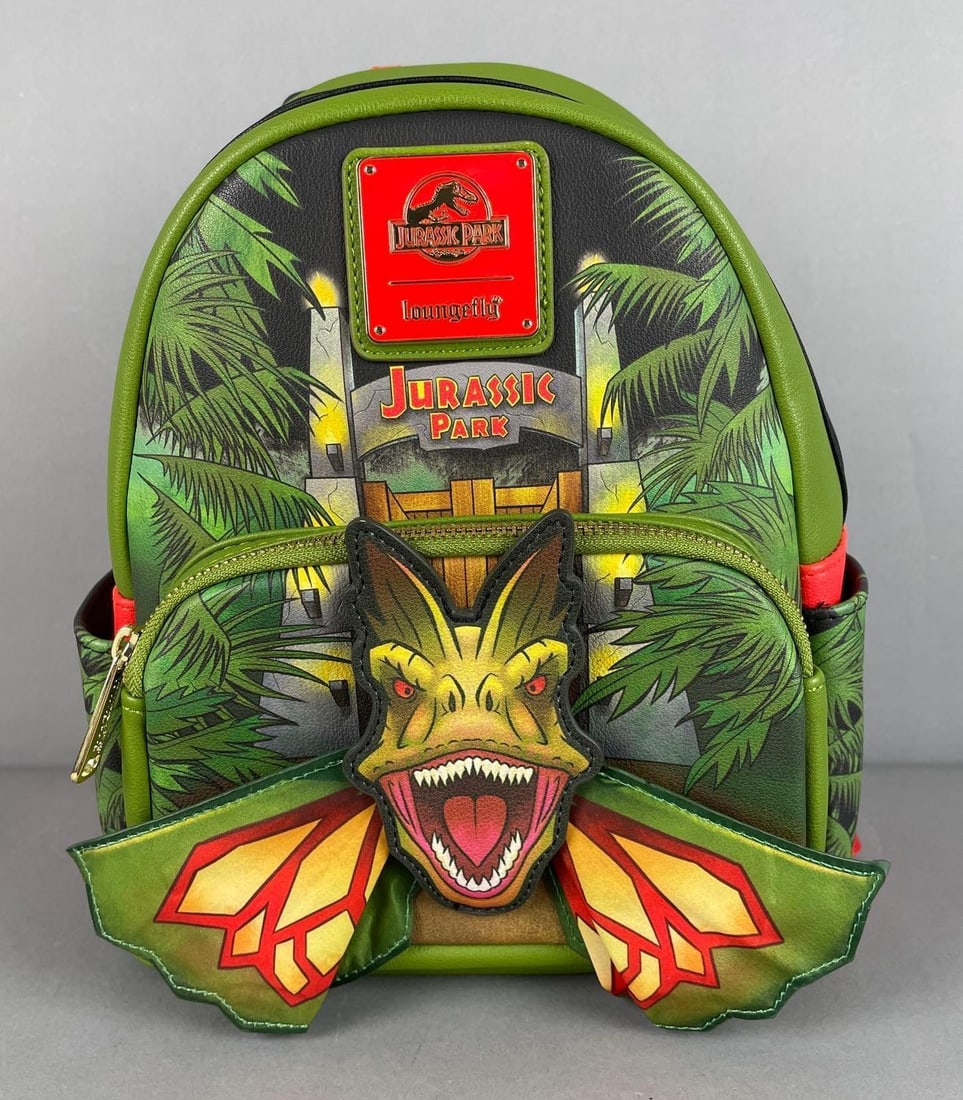 Loungefly Jurassic Park 30th Anniversary Mini Backpack: Measures 11" x 9 1/2" x 6"