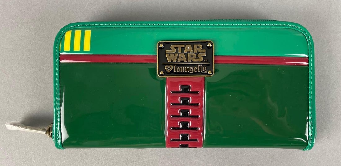 Loungefly Star Wars Boba Fett Zip Around Wallet: Measures 4" x 8 1/4"