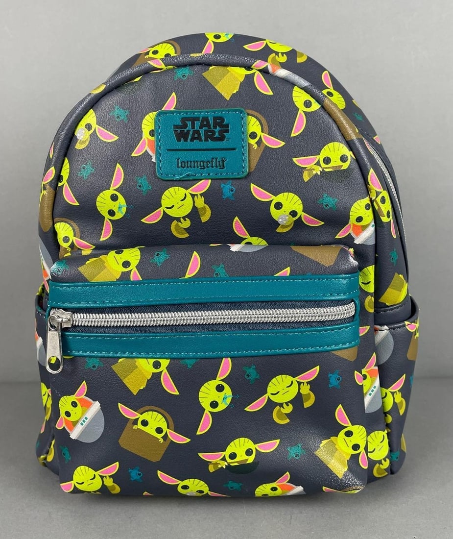 Loungefly Star Wars Baby Yoda Mini Backpack: Measures 10 1/2" x 9" x 6"