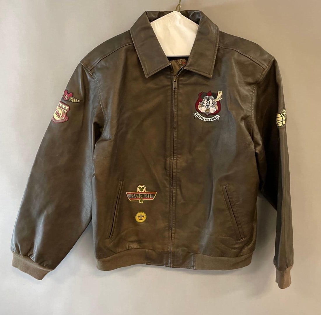 Disney Store Mickey Air Explorer Men's Leather Bomber Jacket (1 of 4)
