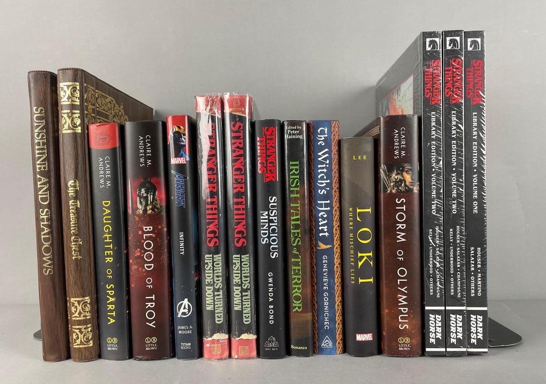 Group of Marvel / Dark Horse Hardcover Books and More: Includes stranger things, avengers, Irish tales of terror, largest measures 11 1/2" x 9"