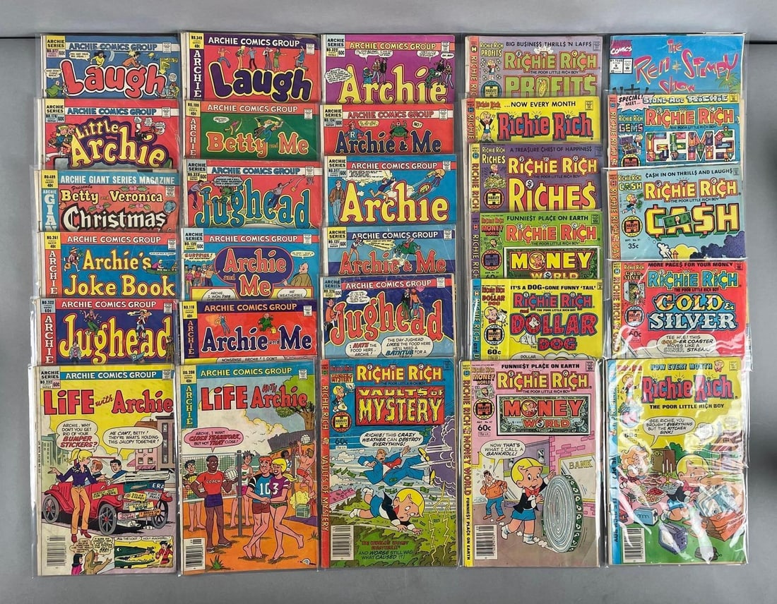 Group of Archie Series / Harvey World Comic Books: Includes Richie rich, jughead, ren and stumpy, bronze and modern age