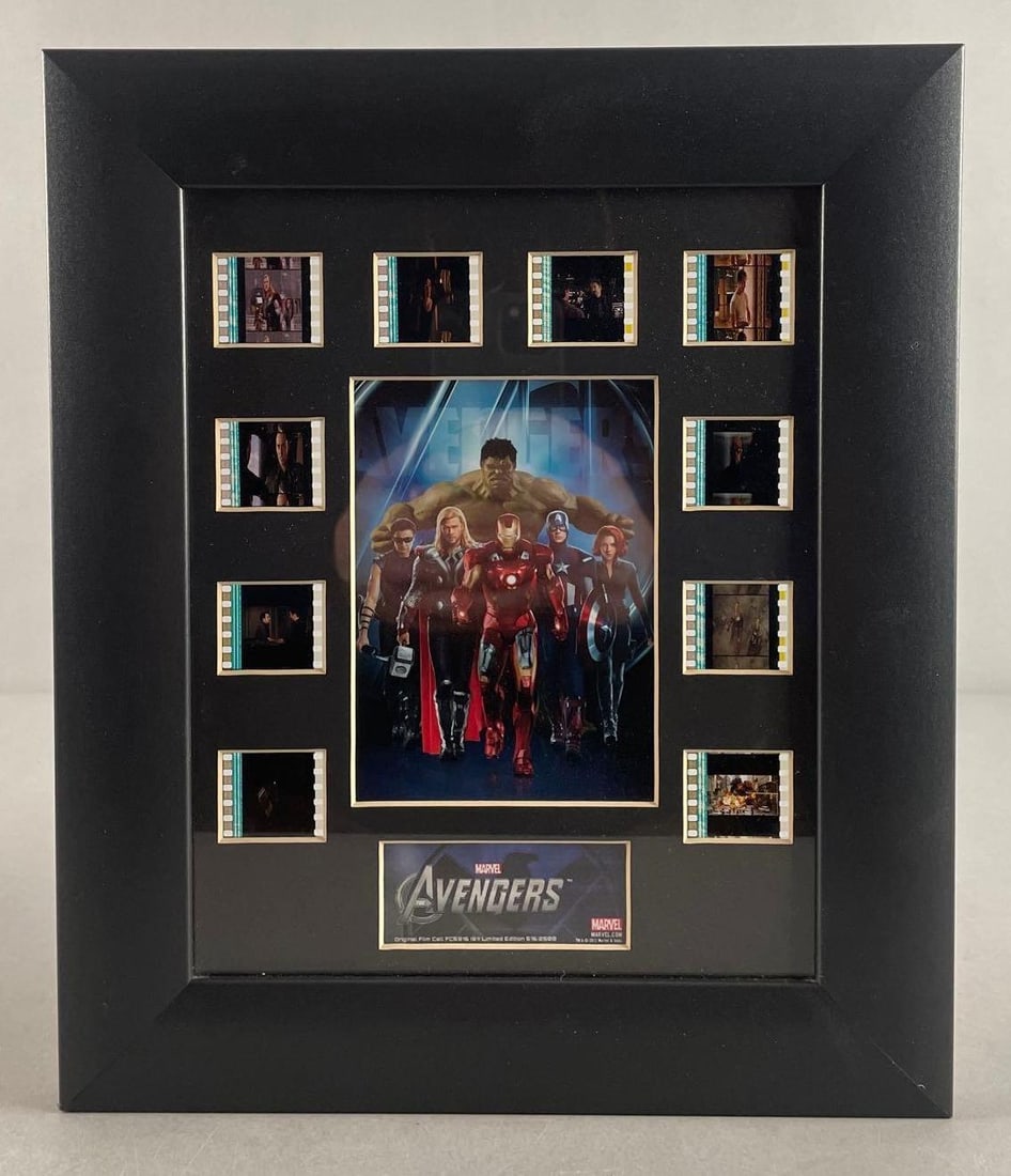 LE Marvel Avengers Film Cell Collage: Limited edition no. 516/2500, COA on back, measures 13" x 11"
