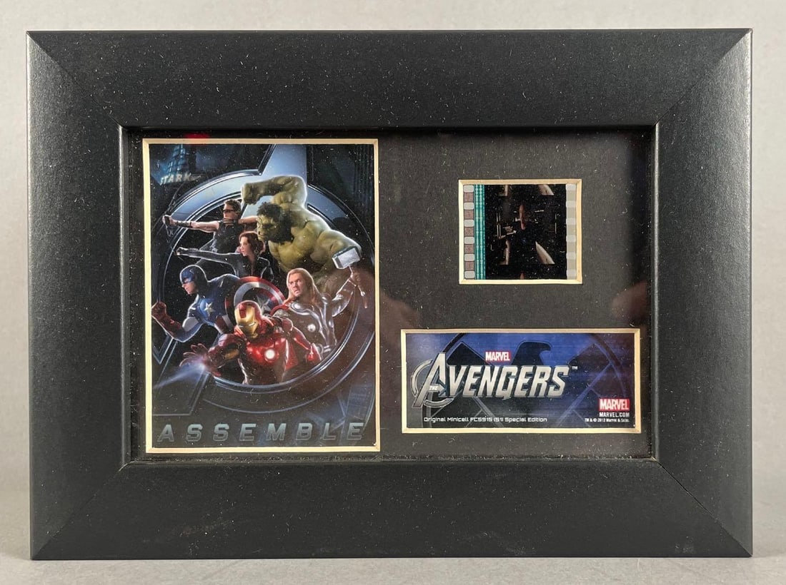 Special Edition Marvel Avengers Film Minicell: COA on back, frame measures 5 1/2" x 7 1/2"