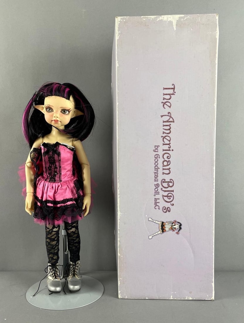 Goodreau Julia Elf Ears American Ball Jointed Doll: Includes original box and packaging, boots crumbling, wig loose, 15 1/4"