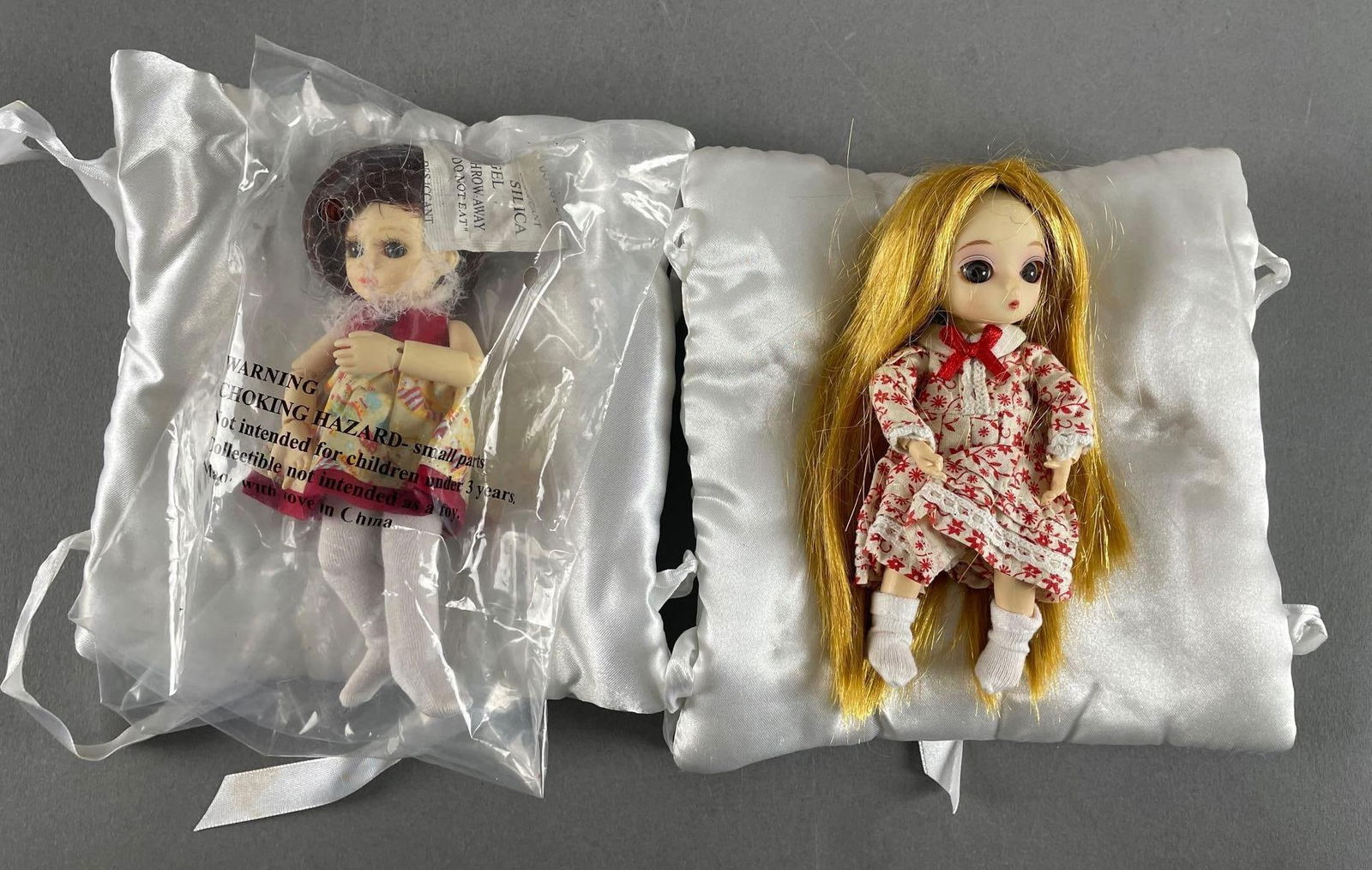 Group of 2 Goodreau American Ball Jointed Dolls: NOS BJD, largest measures 5 1/2"