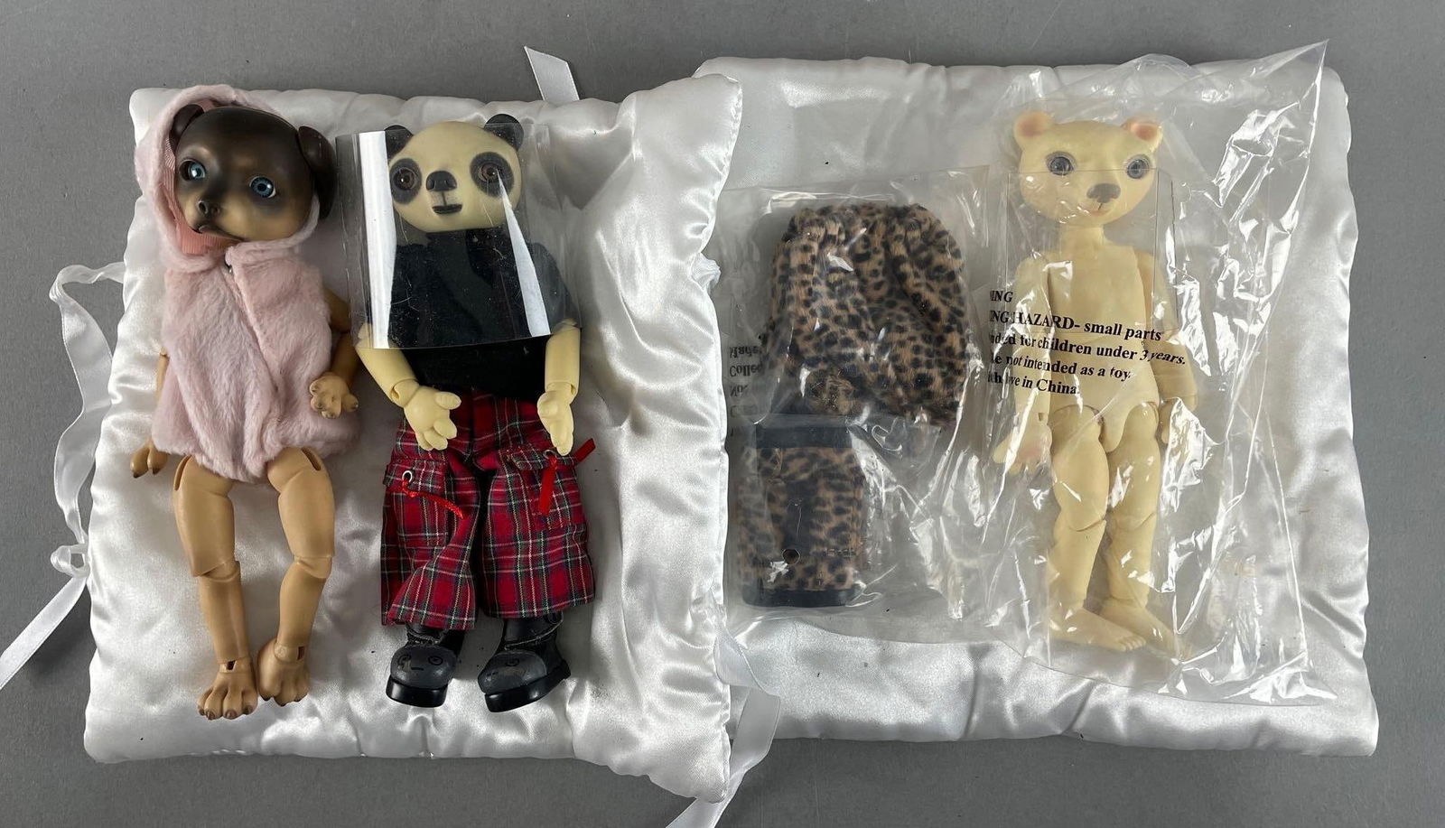 Group of Goodreau Anthropomorphic American Ball Jointed Dolls: NOS BJDs, largest measures 7 3/4"