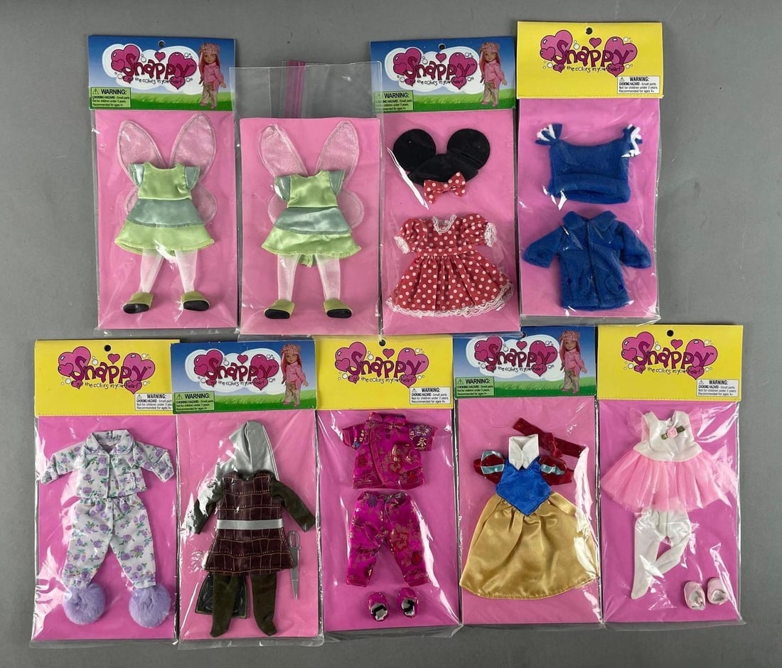 Group of Goodreau Snappy Doll Clothes: Includes Minnie Mouse, fairy, Snow White