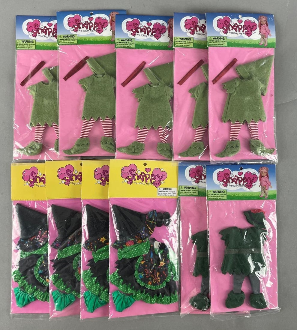 Group of Goodreau Snappy Doll Clothes: Includes witch, elf fairy