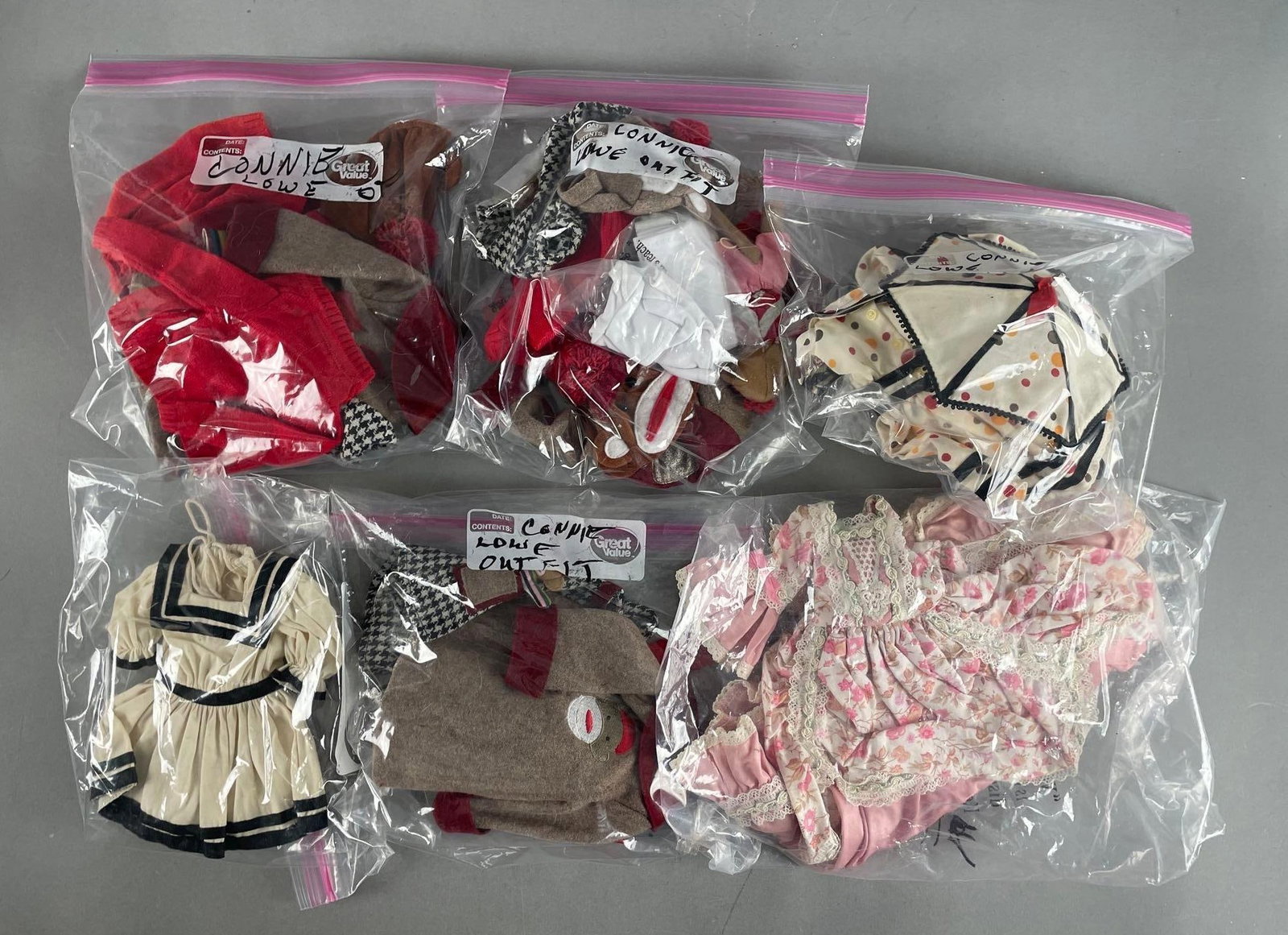 Group of Goodreau Ball Jointed Doll Connie Lowe Outfits: Group of Goodreau Ball Jointed Doll Clothes