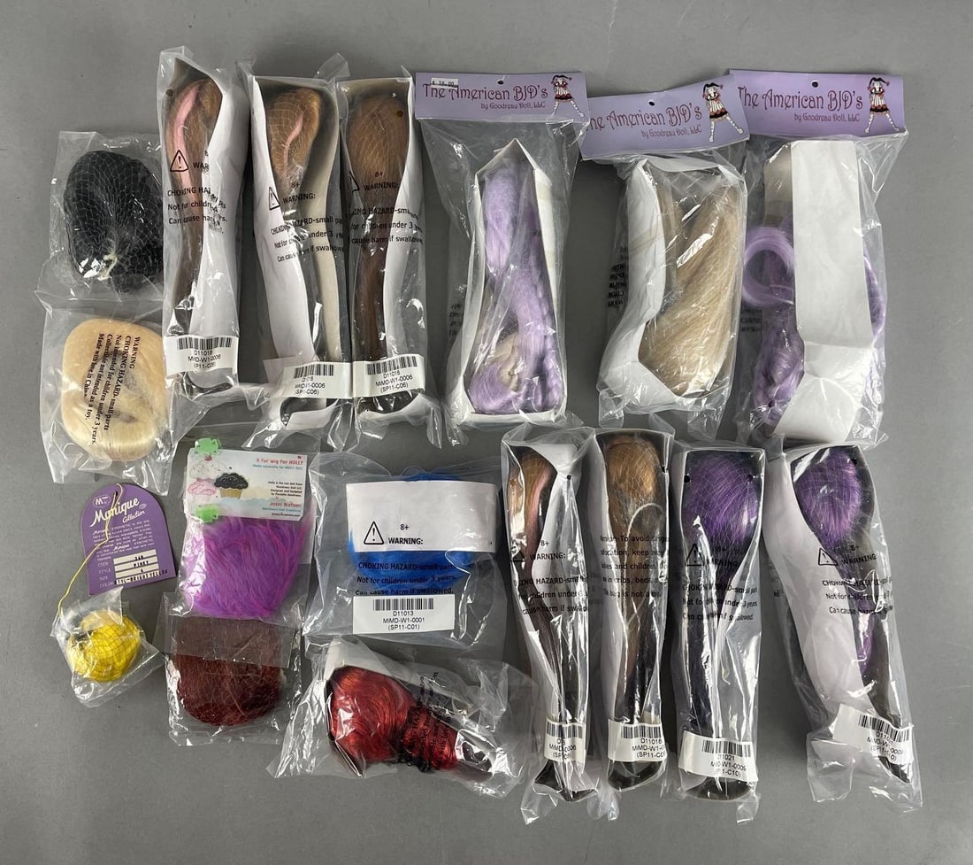 Group of Goodreau Ball Jointed Doll Wigs: Original packaging
