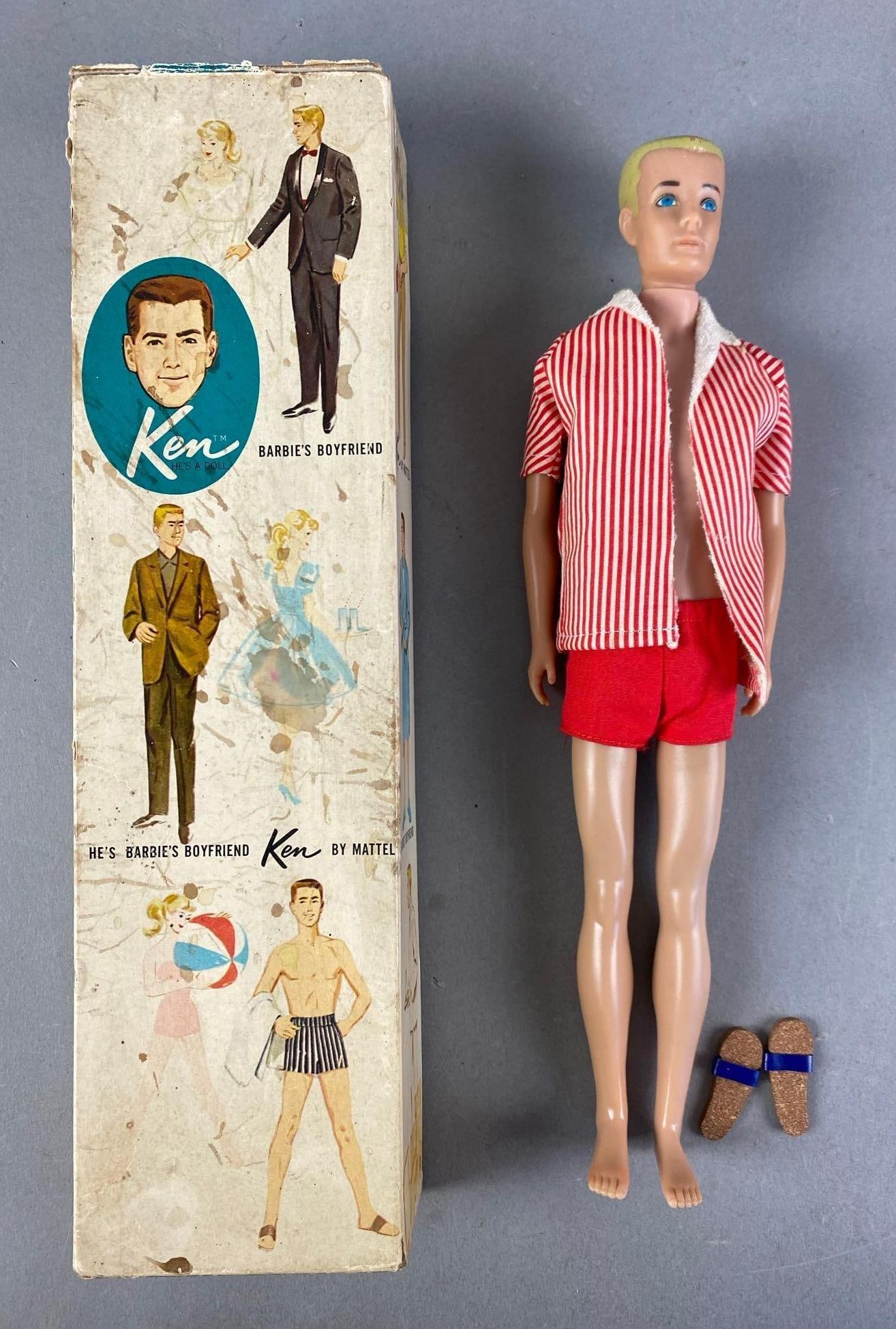 Vintage Mattel Barbie Ken Blonde Fashion Doll: In original box, box shows wear, doll measures 12” H