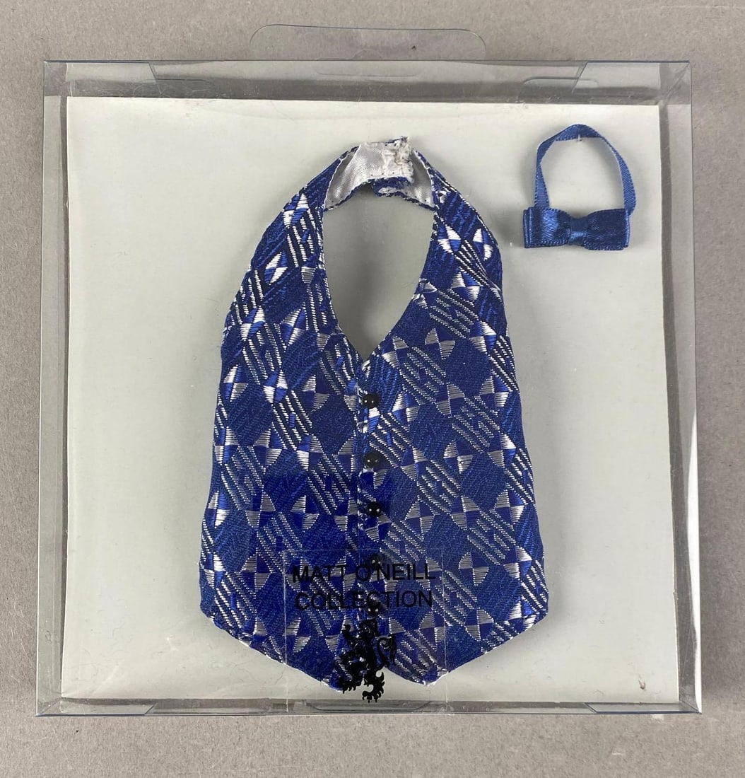 Matt ONeil Collection Fashion Dolls Mosaic Waistcoat and Tie: like new in packaging, box measures 6 1/4” H x 6 1/4” W x 1”
