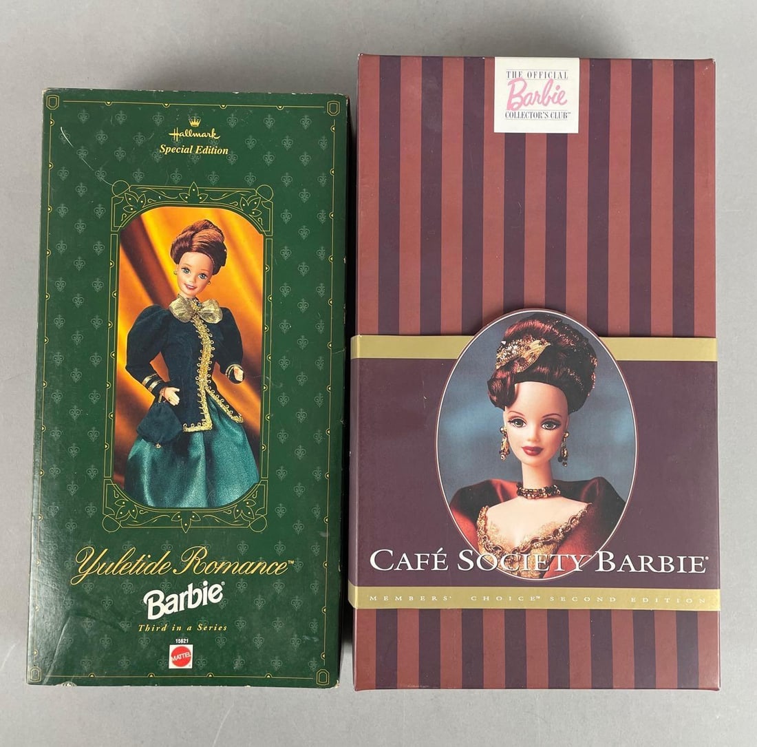 Group of 2 Mattel Victorian Style Barbie Fashion Dolls: Includes Yuletide romance, cafe society