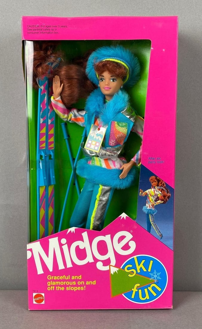 1991 Mattel Midge Ski Fun Fashion Doll: Sealed.