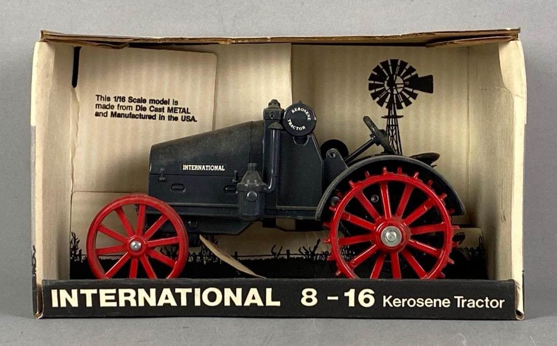 ERTL International Kerosene Die-Cast Tractor: 1/16 scale, in original box, needs cleaning