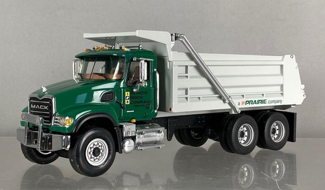 First Gear Illinois Brick Company Advertising Mack Dump Truck: Die-cast, 1/34 scale