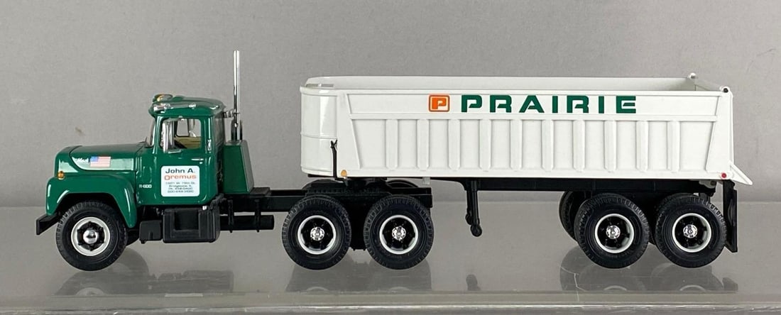 First Gear John A Oremus Advertising Advertising Mack Dump Truck: Die-cast, 1/34 scale