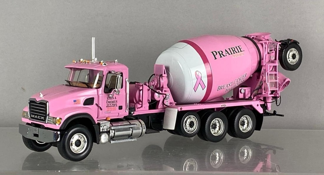 First Gear Prairie John A Oremus Advertising Mack Cement Truck: Die-cast, 1/34 scale, multiple Acessories detached