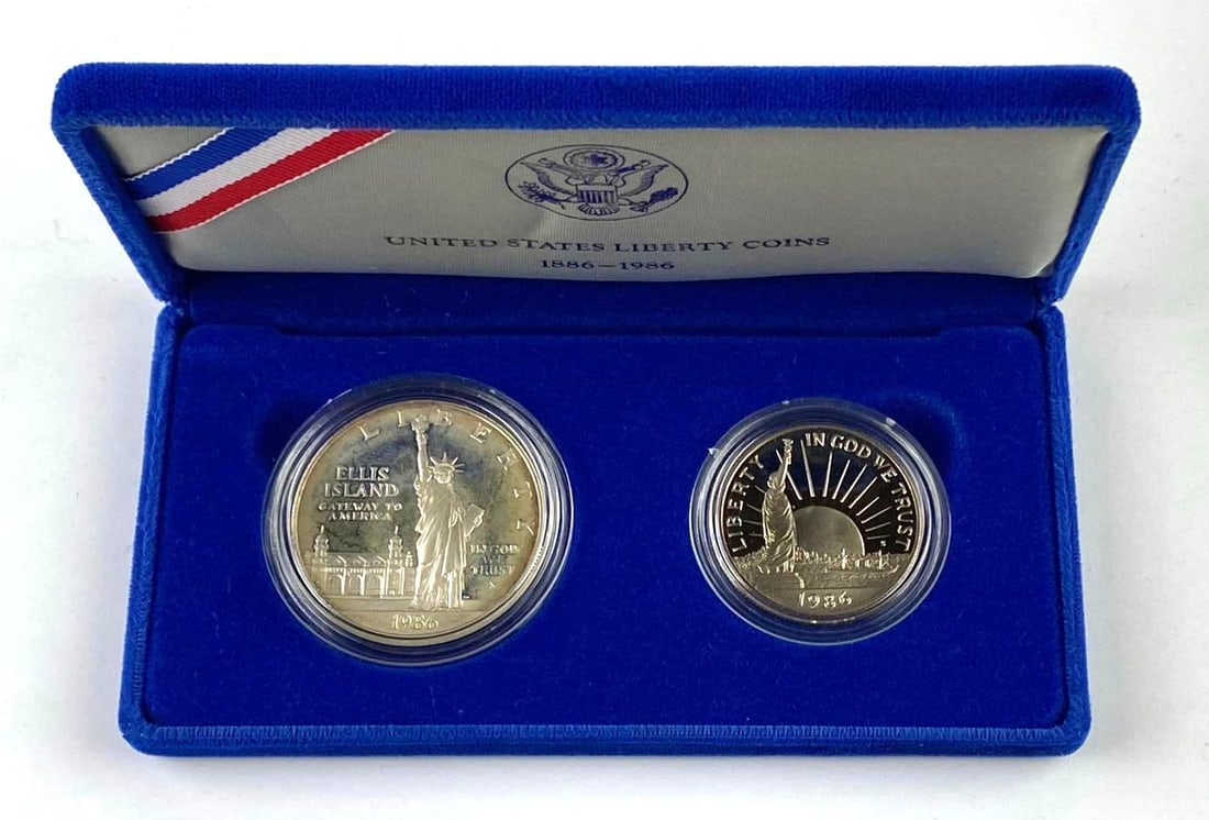 1986 United States Mint Liberty Coins Set: 1986 United State Mint Liberty Coins Set with COA.