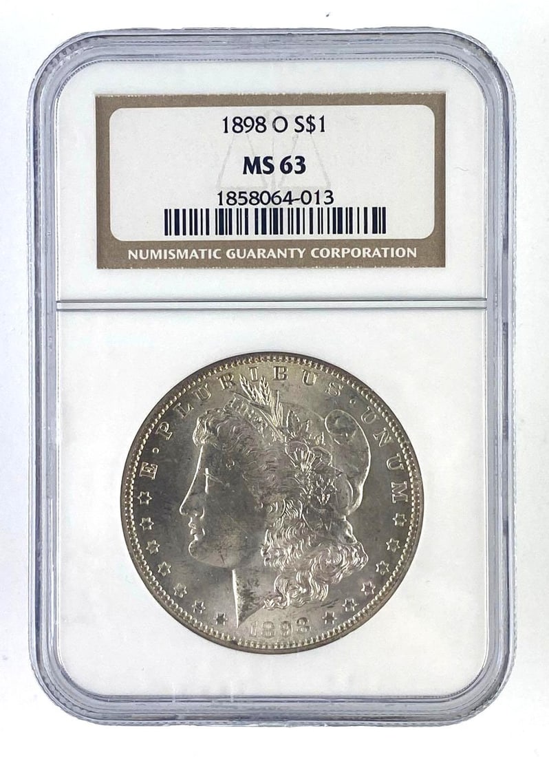 1898 O US Morgan Silver Dollar NGC Graded MS63: 1898 O US Morgan Silver Dollar NGC Graded MS63