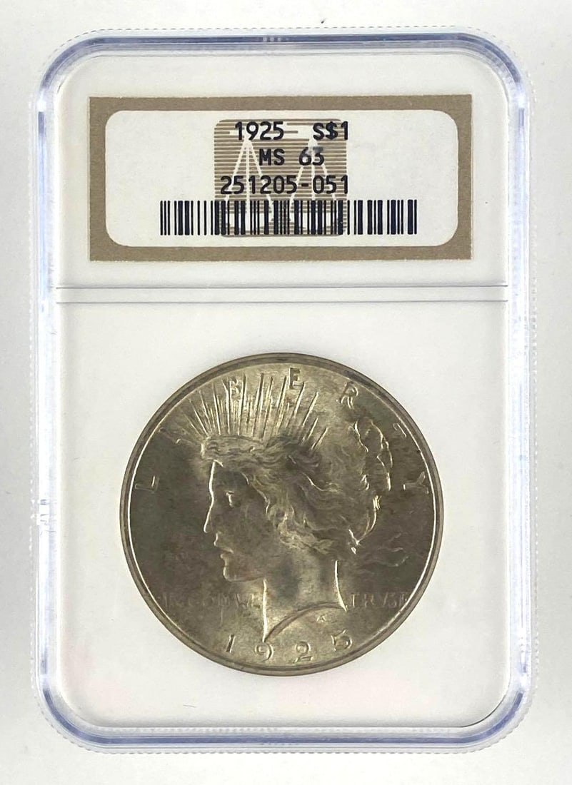 1925 US Peace Dollar NGC Graded MS63 (1 of 2)