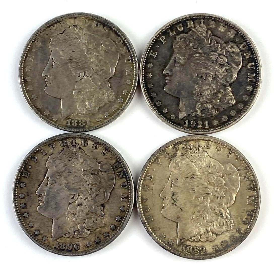 Group of 4 US Morgan Silver Dollars (1 of 2)