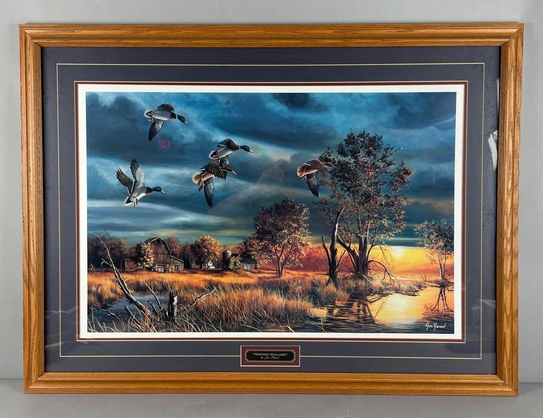 Jim Hansel Morning Mallards Lithograph: Frame measures 29" x 39"