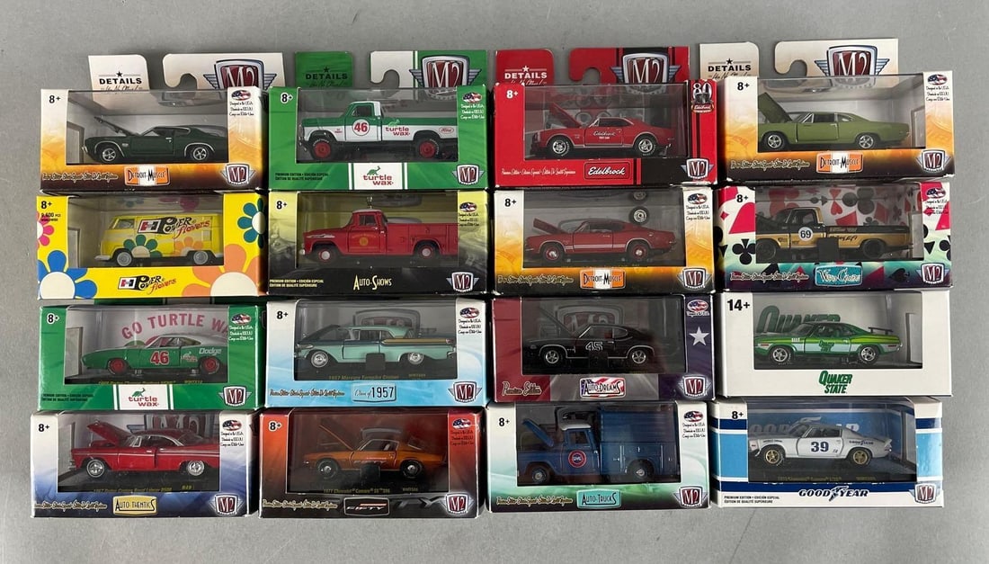 Group of M2 Machines Die-Cast Vehicles: 1/64 scale, original packaging