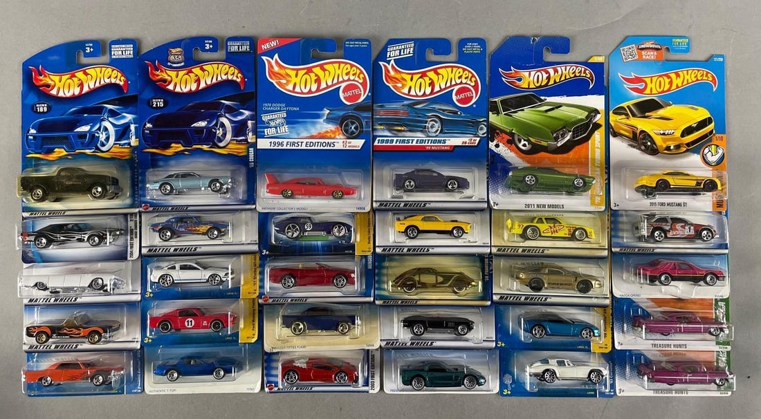 Group of Mattel Hot Wheels Die-Cast Vehicles: Includes 58 Impala, ford mustang fastback