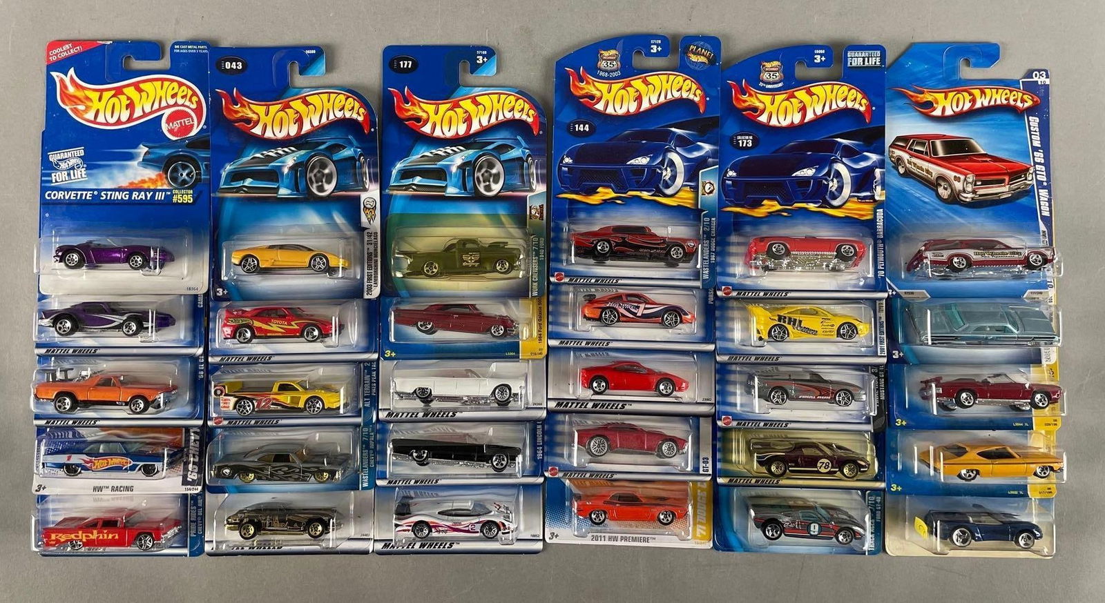 Group of Mattel Hot Wheels Die-Cast Vehicles: Includes bel air, ford gt 40