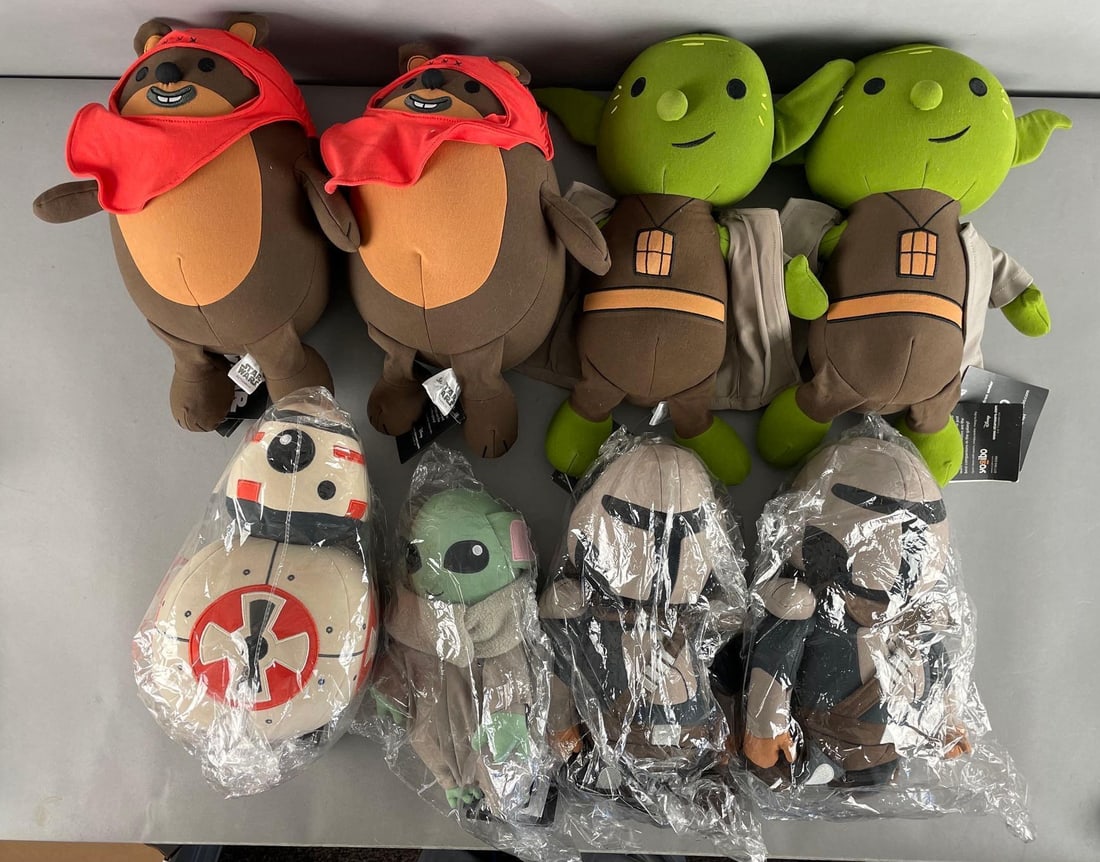 Group of Yogibo Disney Star Wars Plushies: Includes Yoda, wicket, the child, 15"