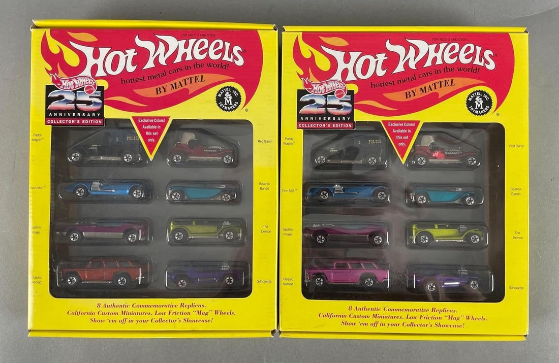 Group of 2 Mattel Hot Wheels Die-Cast 8 Packs: 25th anniversary collector's edition series 1