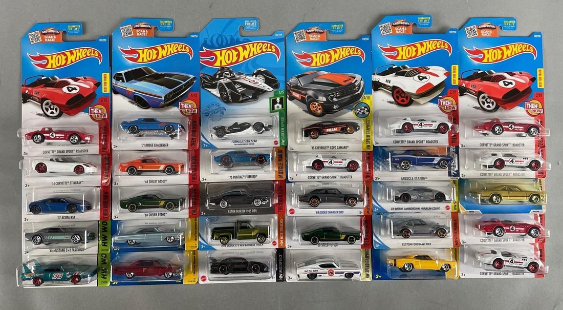 Group of Mattel Hot Wheels Die-Cast Vehicles: Includes Torino Talladega, corvette roadster