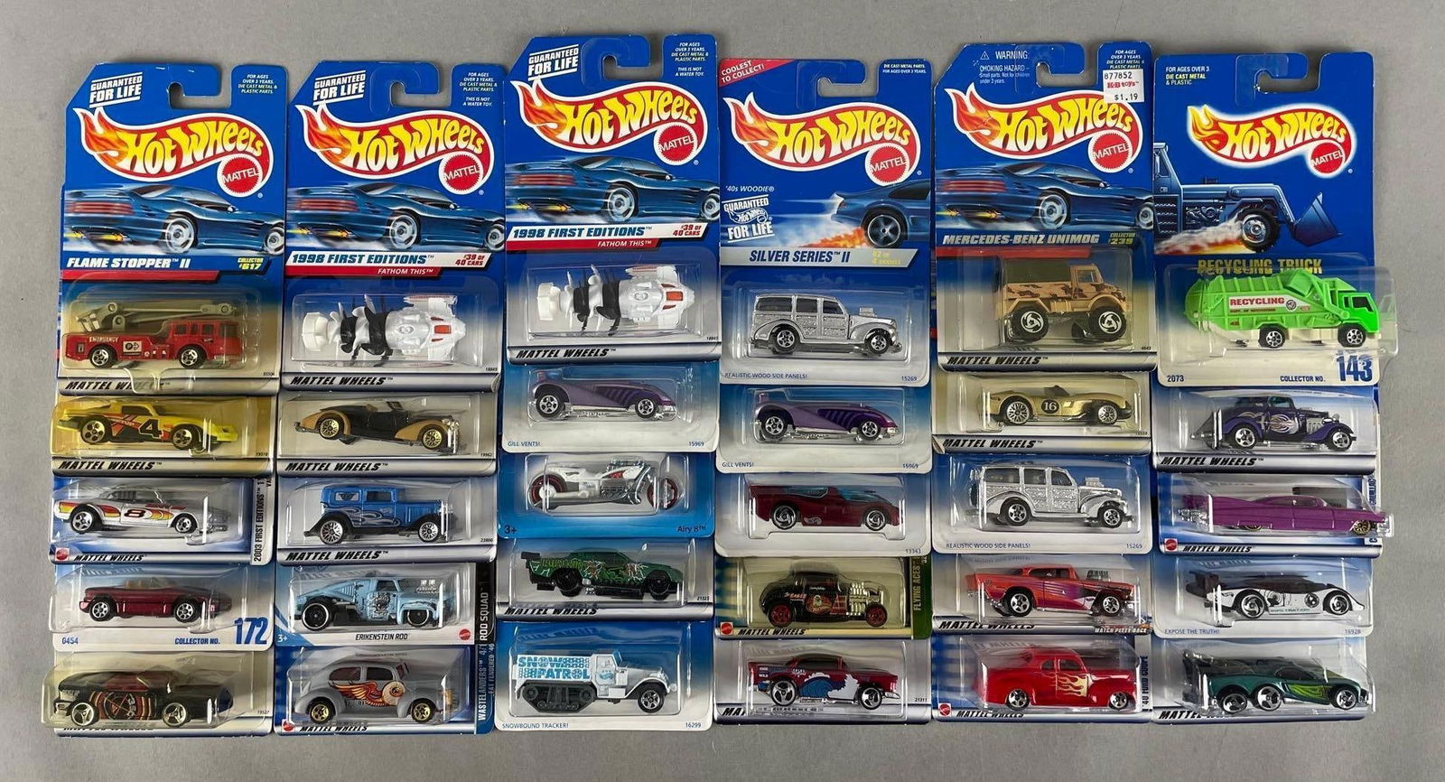 Group of Mattel Hot Wheels Die-Cast Vehicles: Includes swingfire, 57 Chevy