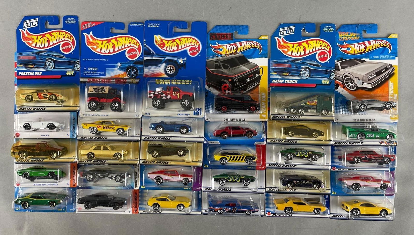 Group of Mattel Hot Wheels Die-Cast Vehicles: Includes the A Team van, Chevy nova