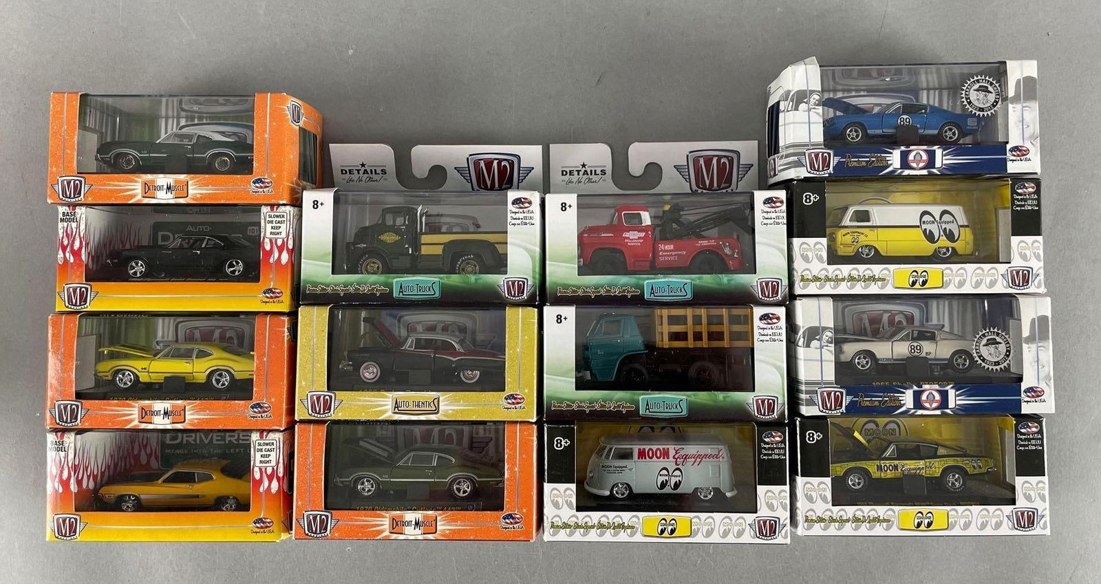 Group of M2 Machines Die-Cast Vehicles: 1/64 scale, original packaging