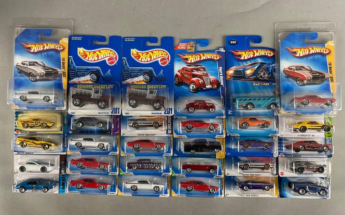 Group of Mattel Hot Wheels Die-Cast Vehicles: Includes trucks , original packaging