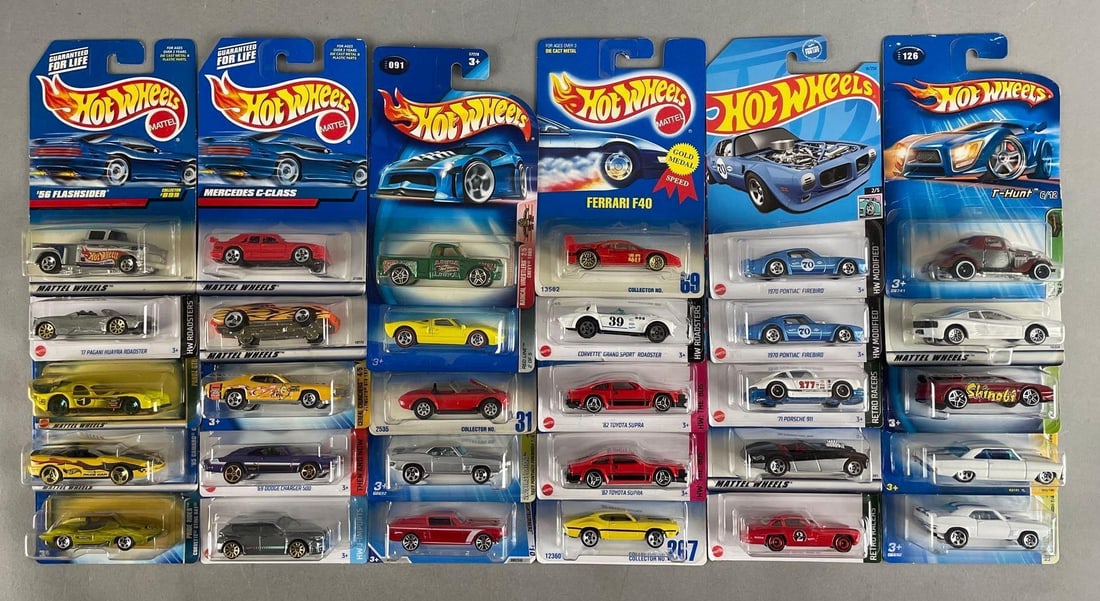 Group of Mattel Hot Wheels Die-Cast Vehicles: Includes Mercedes Benz 300 SL, lotus esprit